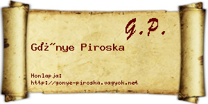 Gönye Piroska névjegykártya