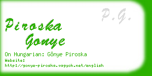 piroska gonye business card